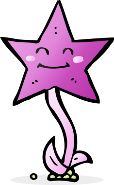 Bir insan tarafından çizilmiş çizgi film yıldızı çiçeği.