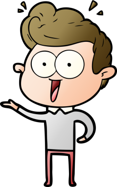 Bir insan tarafından çizilmiş karikatür adam.