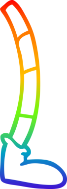 gökkuşağı gradyan çizgi çizimi bir insan tarafından çizilmiş retro bacak