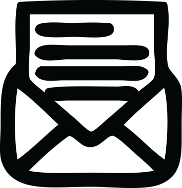 bir insan tarafından çizilmiş zarf harf simgesi