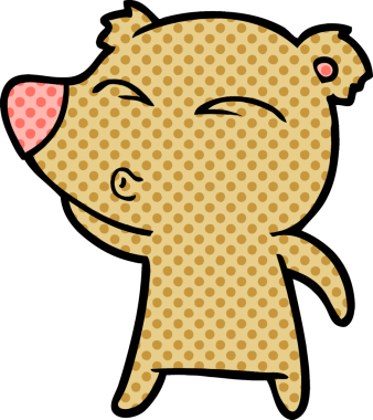 bir insan tarafından çizilmiş bir karikatür ıslık ayısı