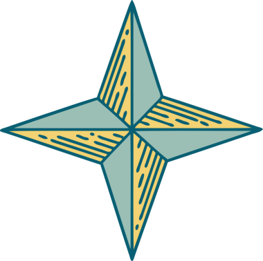 Bir insan tarafından çizilmiş bir yıldızın ikonik dövme şekli