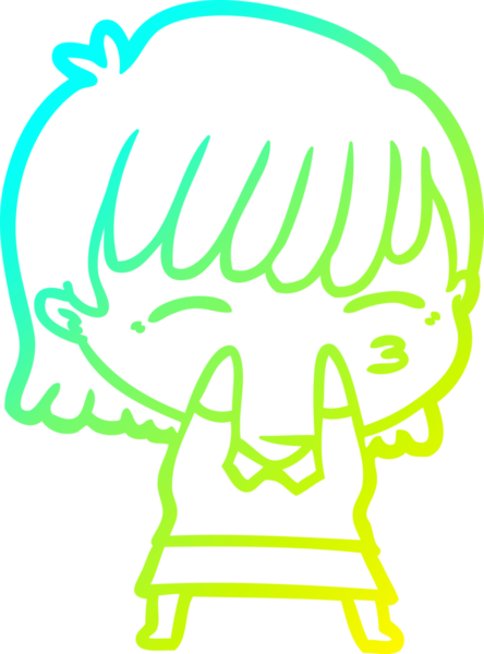 Bir insan tarafından çizilmiş bir karikatür kadın çizimi.