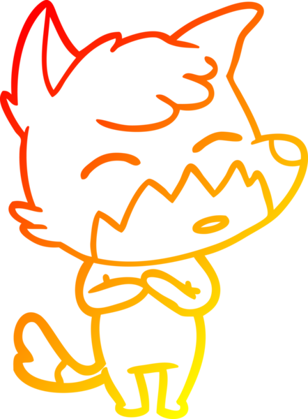 Bir insan tarafından çizilmiş bir tilkinin sıcak çizgi çizimi