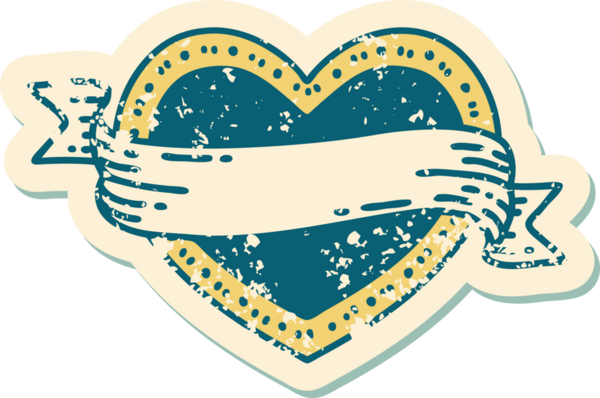 Bir insan tarafından çizilmiş kalp ve bayrağın sembolik depresif dövme şekli