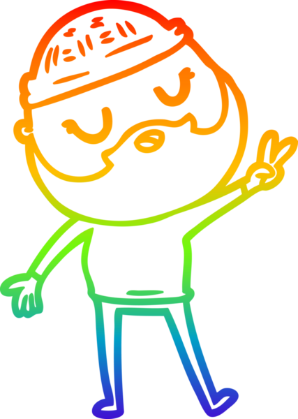 Bir insan tarafından çizilmiş sakallı bir karikatür çizimi.