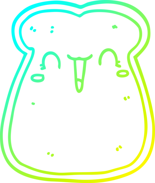 Bir insan tarafından çizilmiş bir tost diliminin soğuk gradyan çizimi.