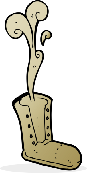 Bir insan tarafından çizilmiş eski çizmeler.