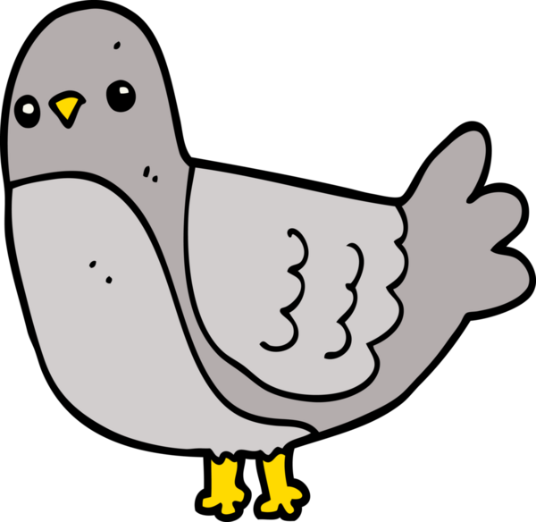 Bir insan tarafından çizilmiş çizgi film kuşu.