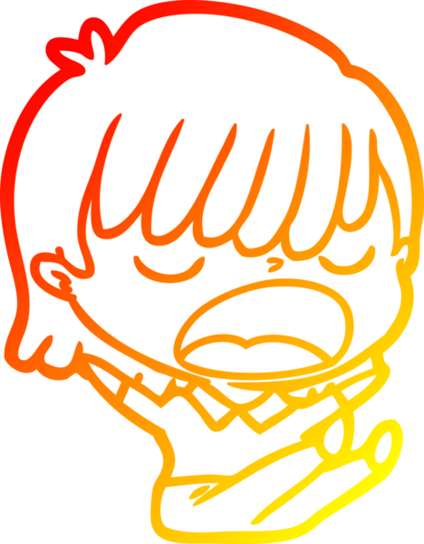 Bir insan tarafından yüksek sesle çizilmiş bir çizgi film kadını çizimi.