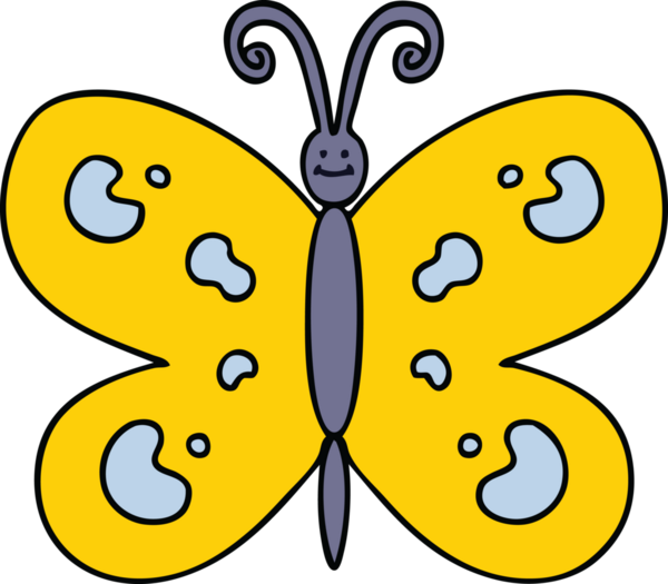 Bir insan tarafından çizilmiş garip bir kelebek çizimi.