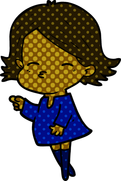 Bir insan tarafından çizilmiş çizgi film kadını.