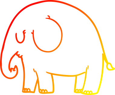 Bir insan tarafından çizilmiş karikatür fili çizimi