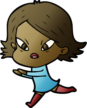 Çizgi film bir insan tarafından çizilmiş stresli kadın.