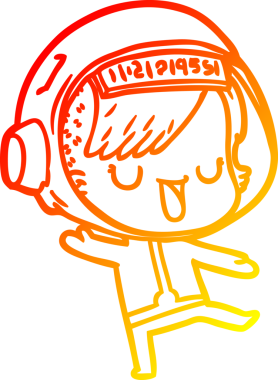 Bir insan tarafından çizilmiş bir astronot kadın çizgi çizimi.