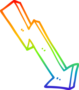 gökkuşağı gradyan çizgi çizimi bir insan tarafından çizilmiş bir iş kaybı oku