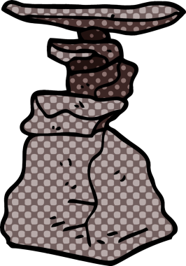 Bir insan tarafından çizilmiş karikatür yığını.