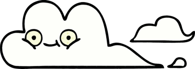 Bir insan tarafından çizilmiş beyaz bir bulutun çizgi roman tarzı