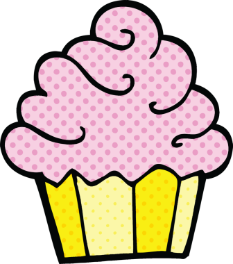 Bir insan tarafından çizilmiş çizgi roman tarzı kek.