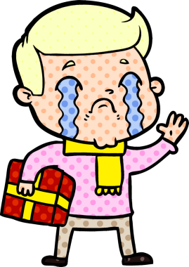 Bir insan tarafından çizilmiş ağlayan çizgi film adamı.