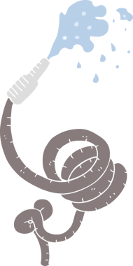 Bir insan tarafından çizilen hortum borusunun düz renk çizimi