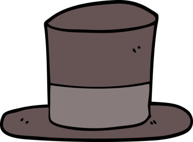 Bir insan tarafından çizilmiş silindir şapka.