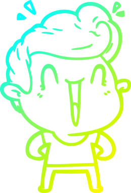 Bir insan tarafından çizilmiş mutlu bir adamın soğuk çizgi çizimi.