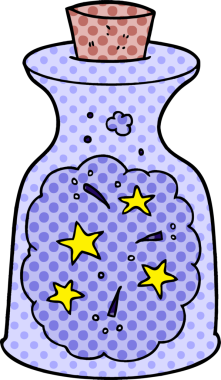 bir insan tarafından çizilmiş sihirli iksir.