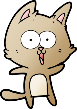 Bir insan tarafından çizilmiş komik çizgi film kedisi.