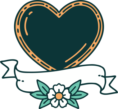 Bir insan tarafından çizilmiş kalp ve bayrağın ikonik dövme şekli