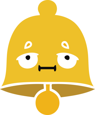 Bir insan tarafından çizilmiş eski bir çanın düz rengi