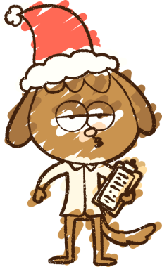 Bir insan tarafından çizilen Noel Köpeği Tebeşiri