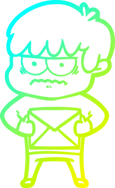 Bir insan tarafından çizilmiş soğuk gradyan çizgi film karakteri.