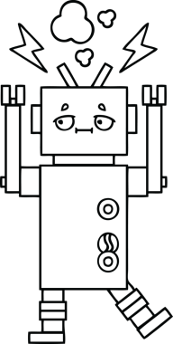 Bir insan tarafından çizilmiş robot çizimi