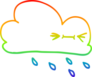 Bir insan tarafından çizilmiş gökkuşağı gradyan çizgi çizimi.