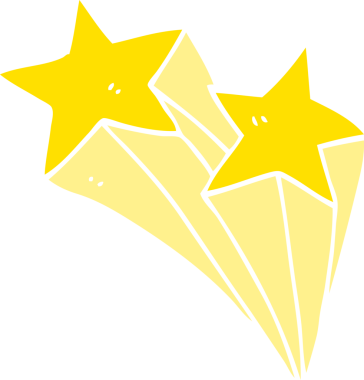 Bir insan tarafından çizilmiş karalama kayan yıldızlar.