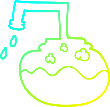 Bir insan tarafından çizilmiş bir karikatür bilim deneyinin soğuk gradyan çizimi