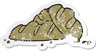 Bir insan tarafından çizilmiş bir ekmek somununun sıkıntılı çıkartması.