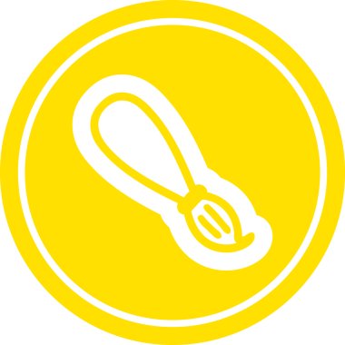 boya fırçası dairesel simgesi bir insan tarafından çizilmiş