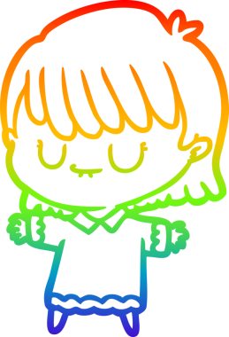 gökkuşağı gradyan çizimi bir insan tarafından çizilmiş bir karikatür kadın