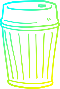 Bir insan tarafından çizilmiş bir kahve fincanının soğuk gradyan çizimi