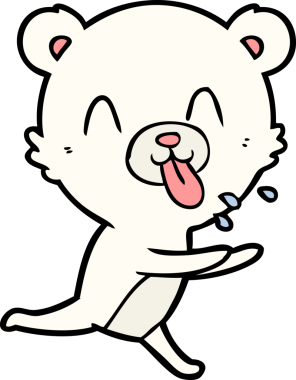 kaba karikatür kutup ayısının insan tarafından çizilmiş dili.