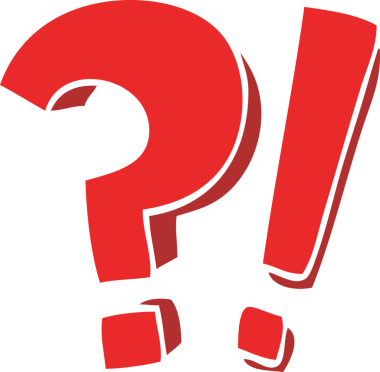 karikatür karalama soru işareti ve bir insan tarafından çizilmiş ünlem işareti