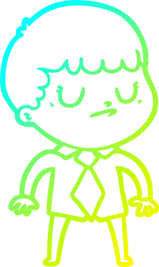 Bir insan tarafından çizilmiş soğuk gradyan çizgi film karakteri.