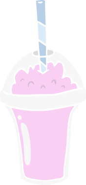 Bir insan tarafından çizilmiş düz renkli çizgi film smoothie