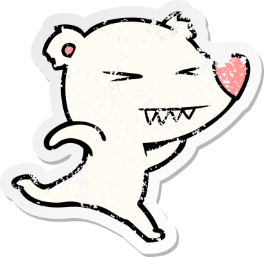 Bir insan tarafından çizilmiş kutup ayısı karikatürü.