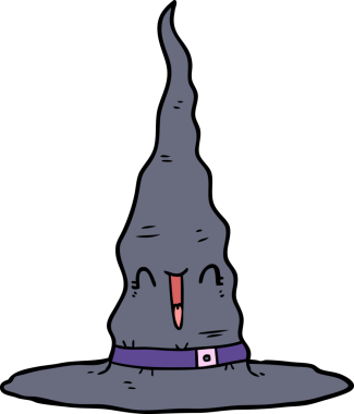 Bir insan tarafından çizilmiş cadı şapkası.