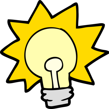 Bir insan tarafından çizilmiş parlak bir ampul.