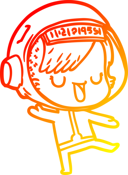 Bir insan tarafından çizilmiş bir astronot kadın çizgi çizimi.