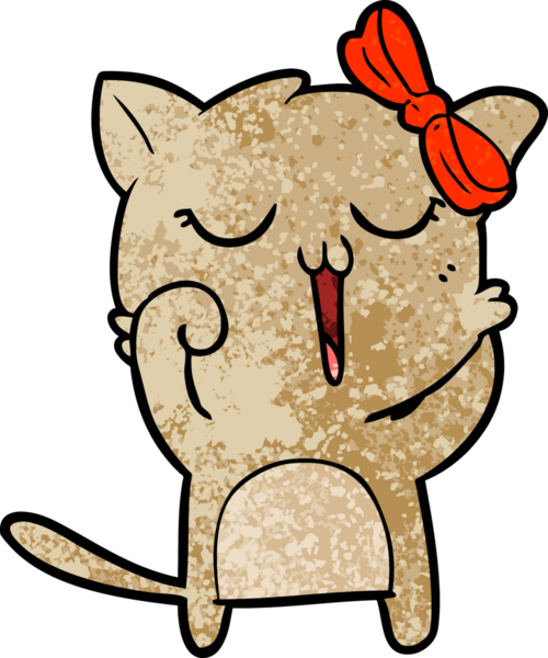 Bir insan tarafından çizilmiş çizgi film kedisi.